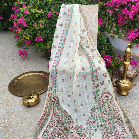 , exquisite women's unstitched ruby dupatta fabric, Zahra Ahmad stylish dupatta designs