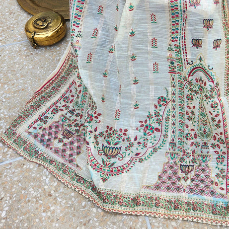 , exquisite women's unstitched ruby dupatta fabric, Zahra Ahmad stylish dupatta designs