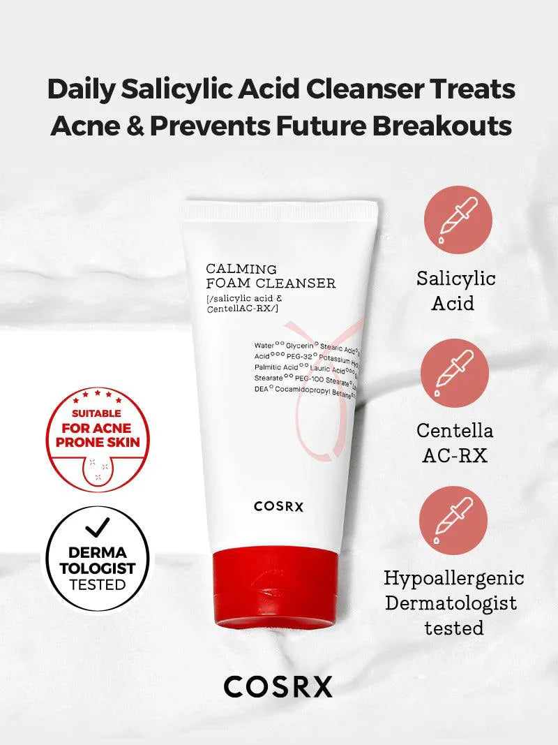 Cosrx AC Collection Calming Foam Cleanser for acne-prone skin