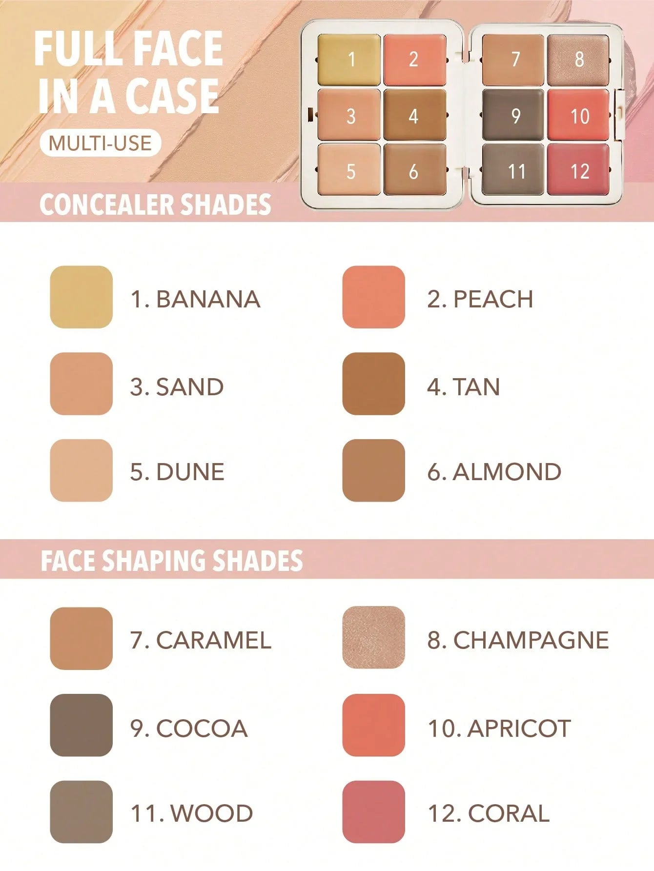 "Sheglam face palette, contouring palette, multifunctional palette, sculpting makeup, highlight and contour, makeup palette"
