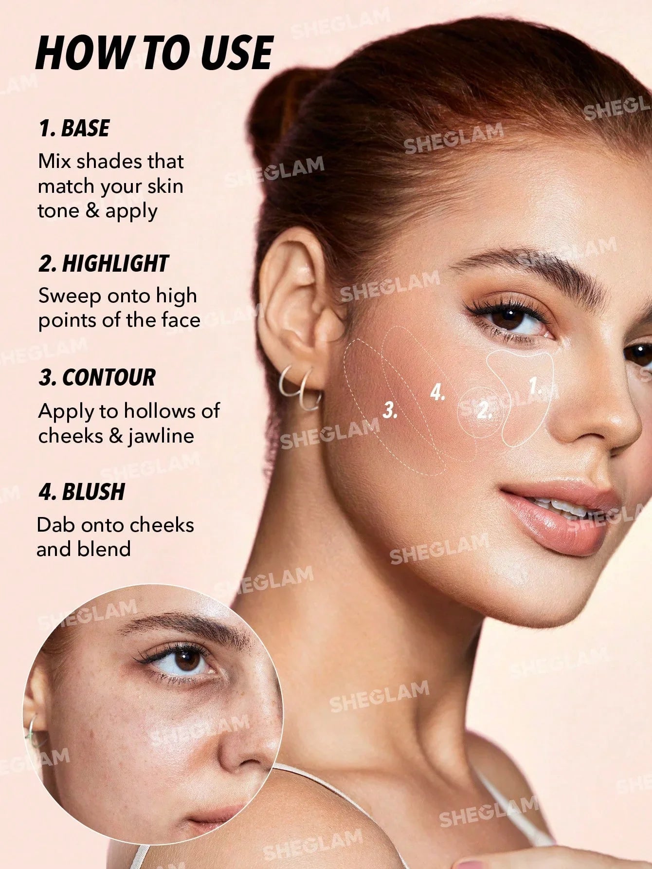 "Sheglam face palette, contouring palette, multifunctional palette, sculpting makeup, highlight and contour, makeup palette"
