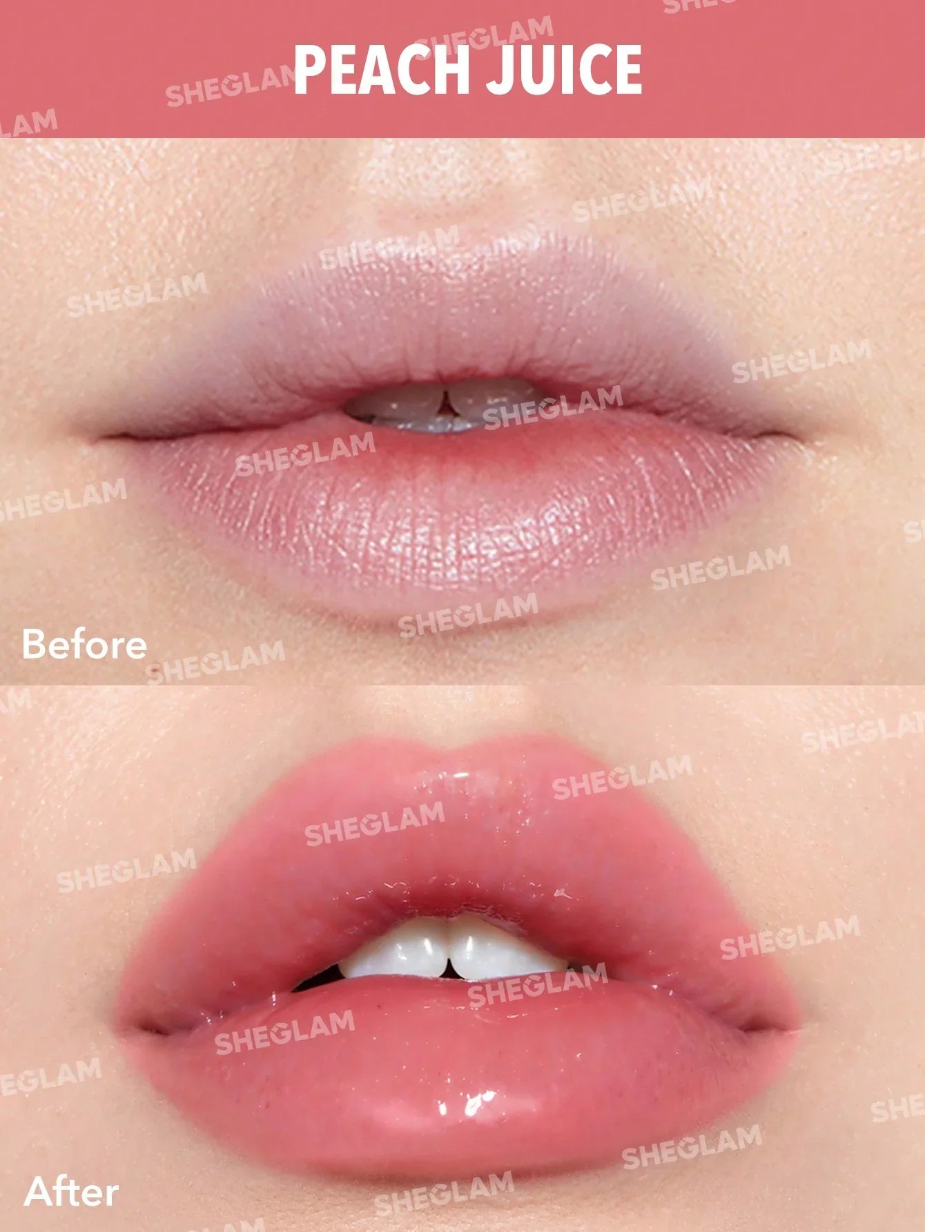 "Sheglam lip balm, peachy lip balm, tinted lip balm, hydrating lip balm, lip care, moisturizing lip product"