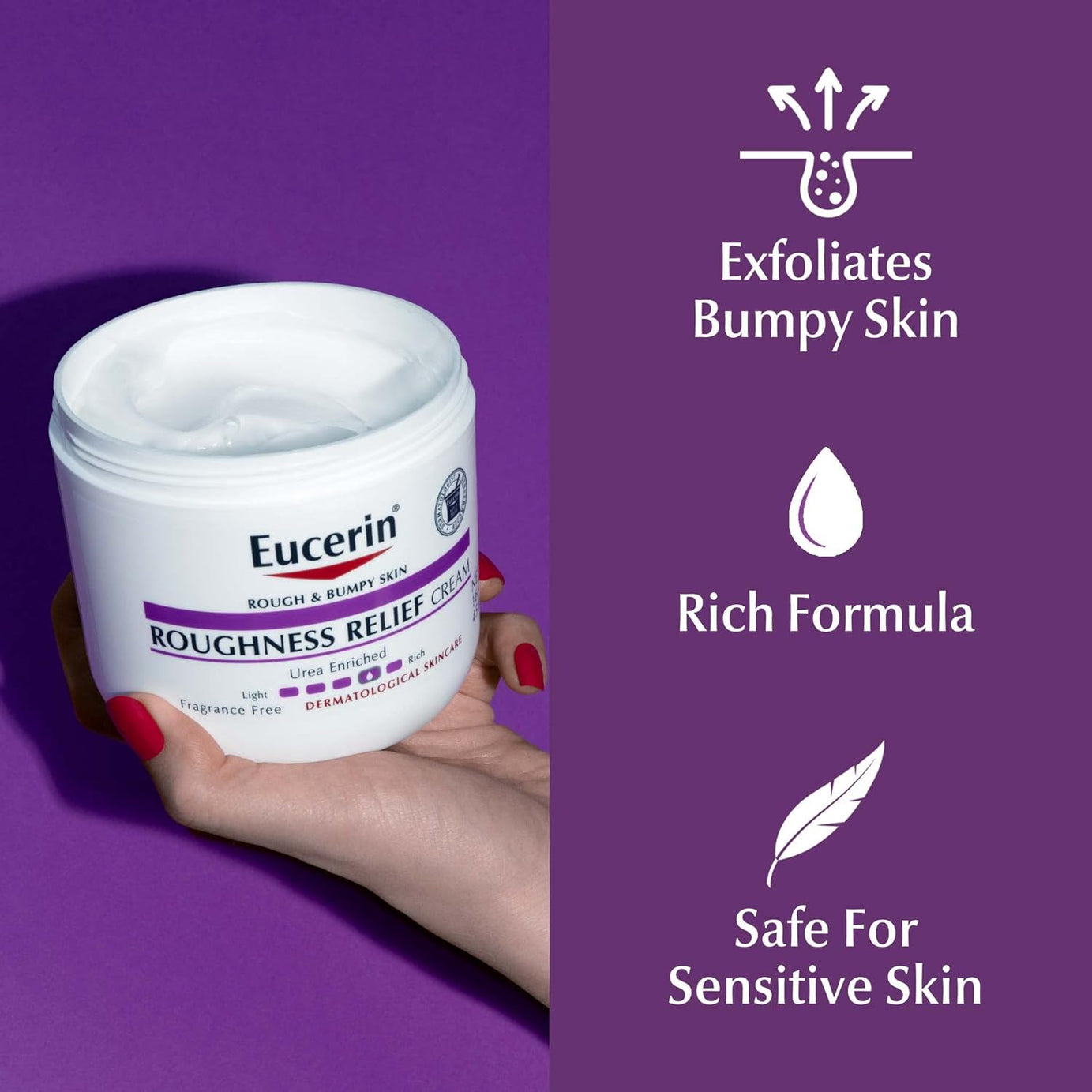 Eucerin Roughness Relief Cream 454g for Smooth, Soft Skin