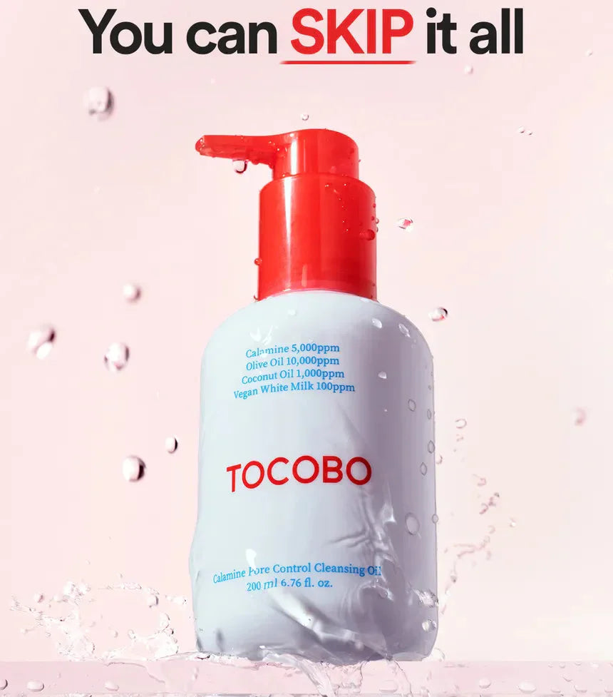 "Tocobo pore control, calamine cleanser, pore cleansing oil, deep pore cleanse, calming oil, soothing cleanser"
