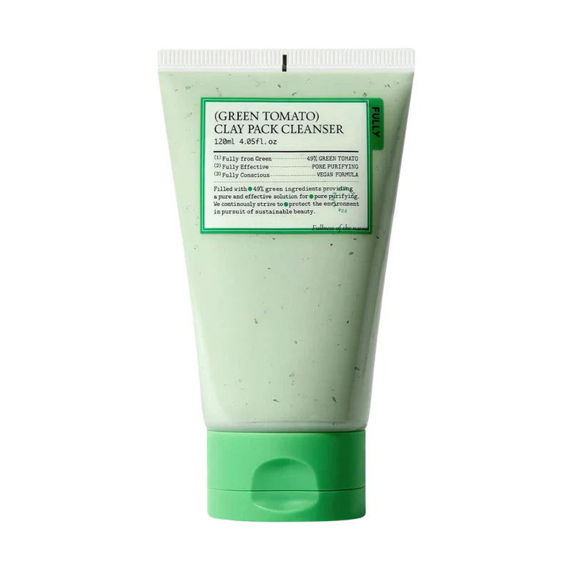 "Green Tomato Cleanser, clay pack cleanser, detoxifying cleanser, purifying cleanser, acne treatment, skincare"