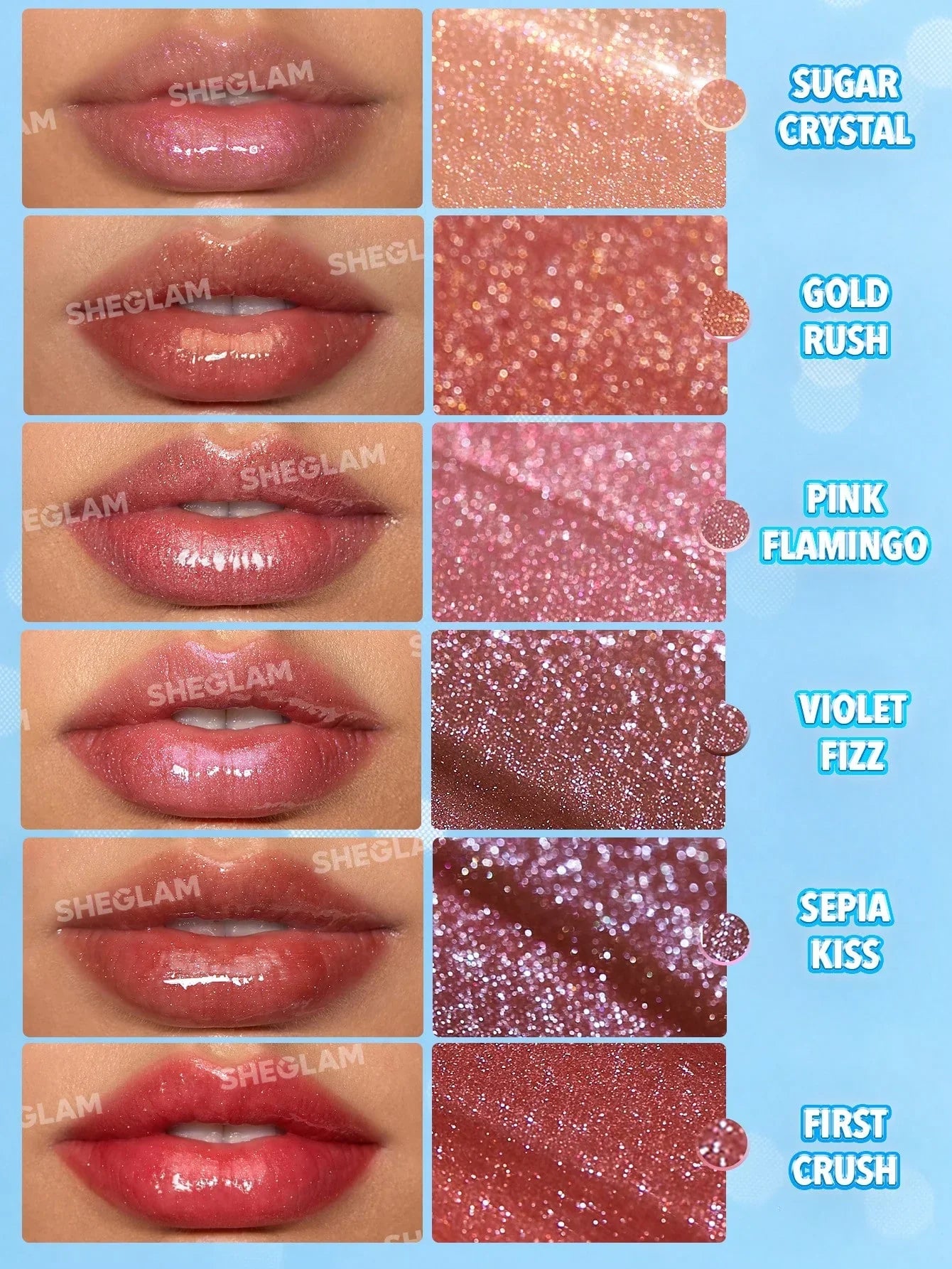 "Sheglam lip plumper, shimmer lip gloss, plumping gloss, shiny lip gloss, lip care, perfect pout"