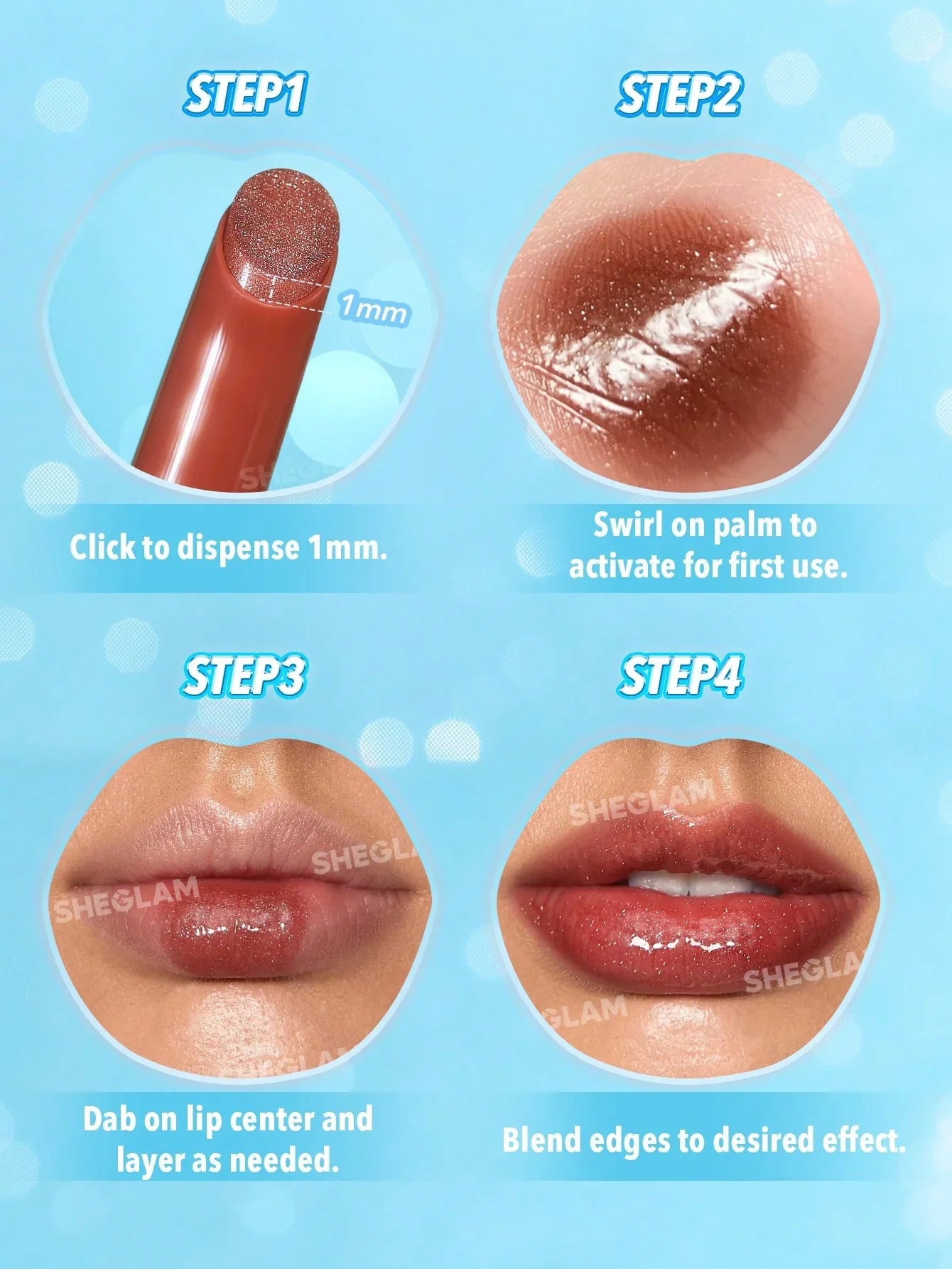 "Sheglam lip plumper, shimmer lip gloss, plumping gloss, shiny lip gloss, lip care, perfect pout"