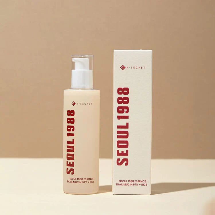 K-Secret Seoul 1988 Essence with Snail Mucin 97% and Rice for intense hydration