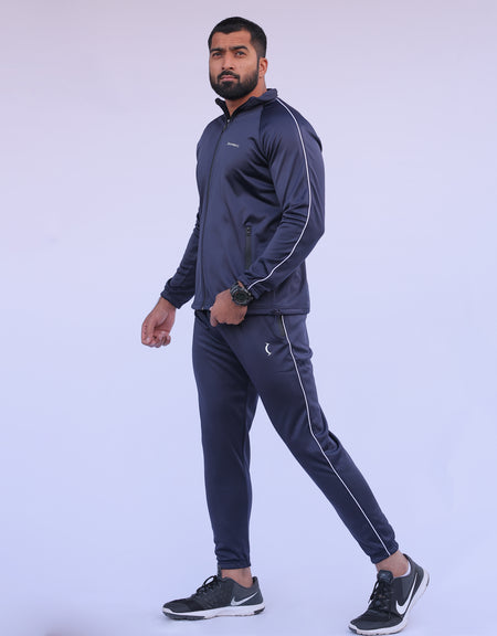 Mens grey and blue adidas tracksuit on sale