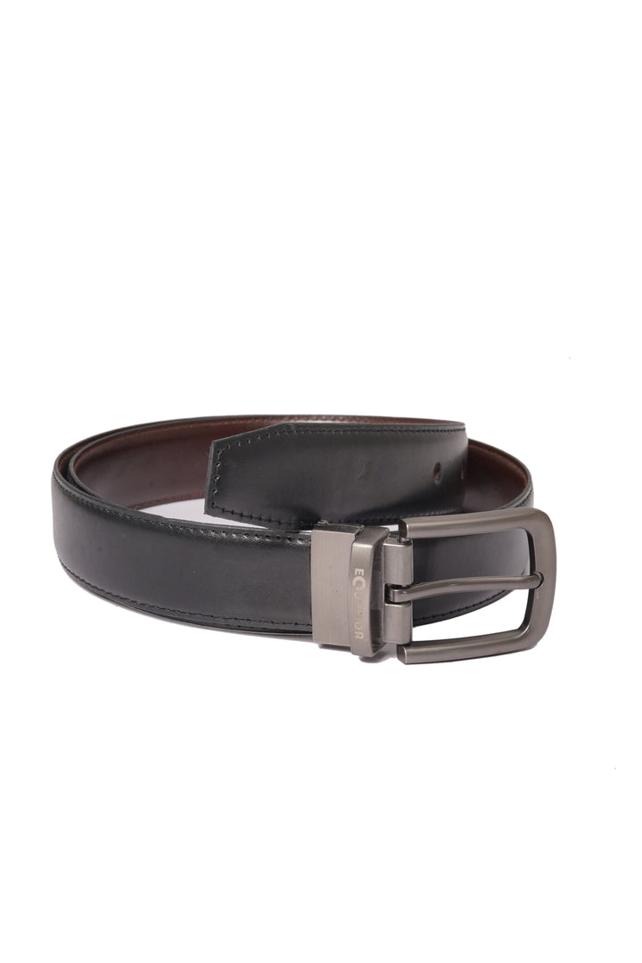 , Equator Stores contrast belt, black and brown design