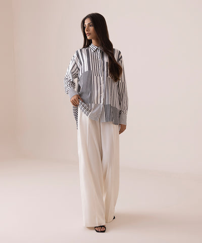 , Women Button Through Top, Sapphire