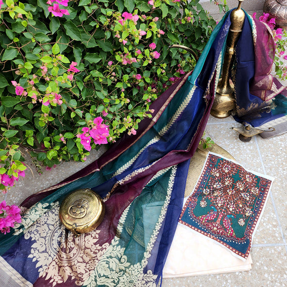 , exquisite women's unstitched Morbagh fabric, Zahra Ahmad premium Morbagh collection