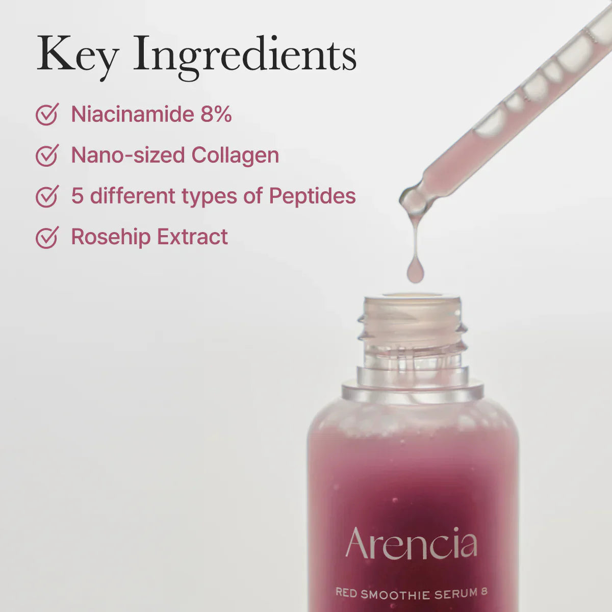 Arencia Red Smoothie Serum 8 30ml for vibrant and healthy skin