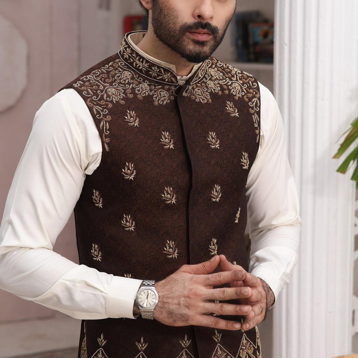 waistcoat, waistcoat online, Embroidered Waistcoat