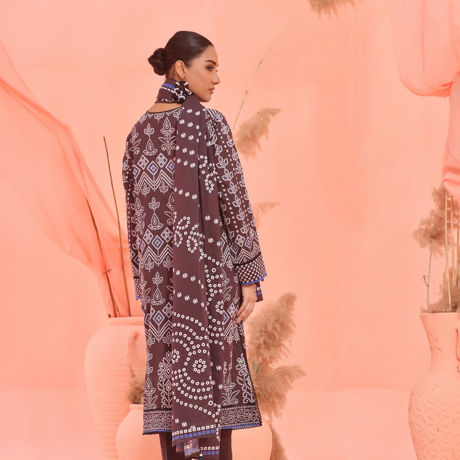 , exquisite women's unstitched Turkish coffee embroidered fabric, Oaks premium embroidered lawn