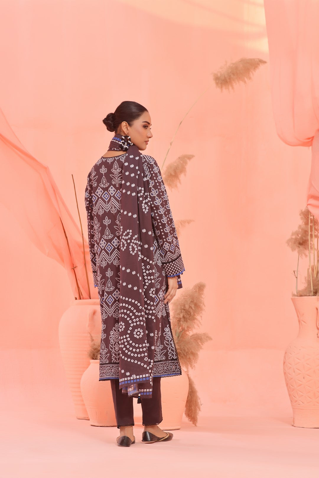 , exquisite women's unstitched Turkish coffee embroidered fabric, Oaks premium embroidered lawn