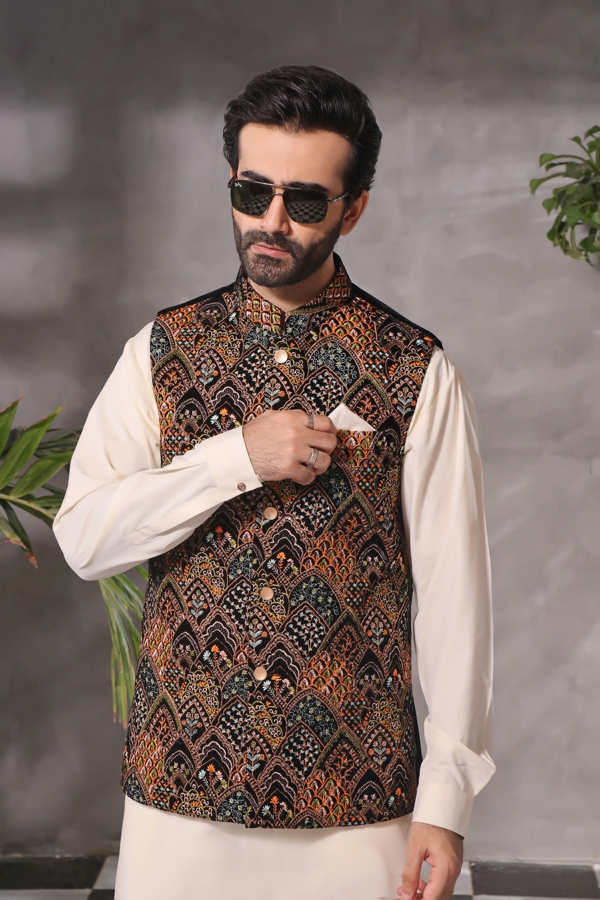 waistcoat, waistcoat online, Embroidered Waistcoat