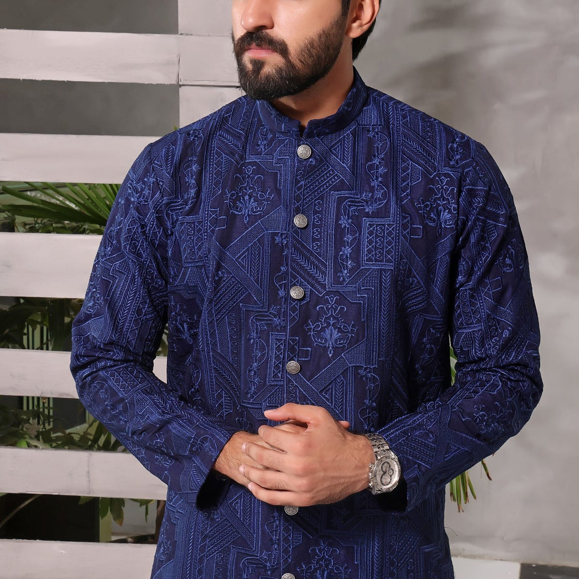 mens black sherwani, off white sherwani, Plain Sherwani