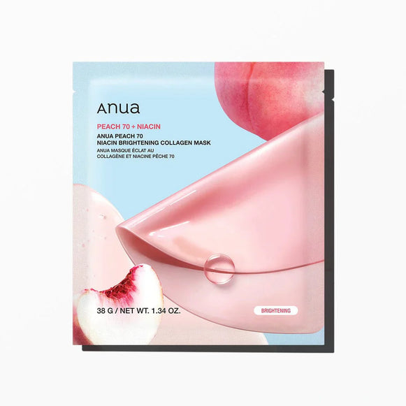 "Anua Peach, Niacinamide Mask, Brightening Mask, Collagen Mask, skin firming, Korean skincare, glowing skin"