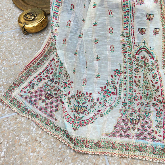 , exquisite women's unstitched ruby dupatta fabric, Zahra Ahmad stylish dupatta designs