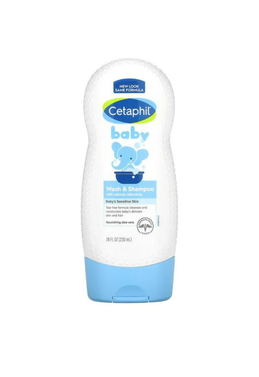 Cetaphil Baby Wash & Shampoo with Organic Calendula – 230ml for Gentle Baby Care