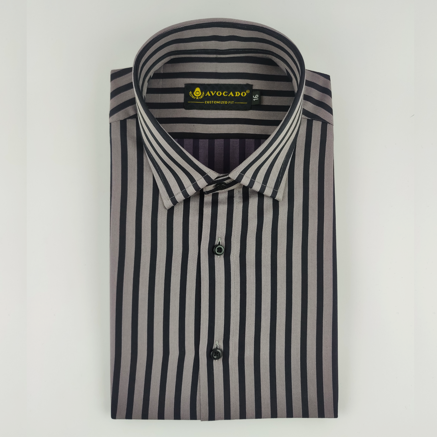 Indulge in Style: Dark Purple Striped Shirt