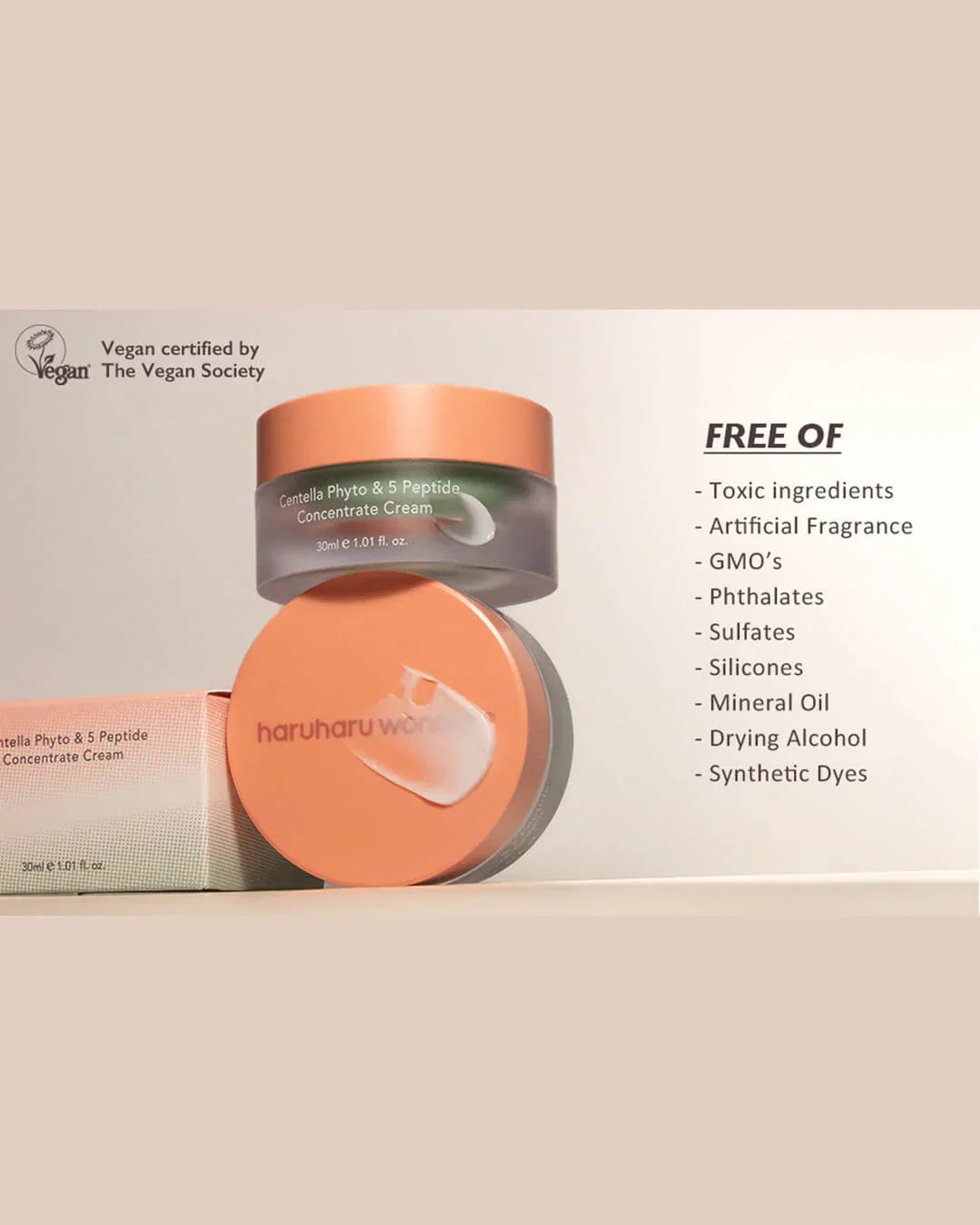 Haruharu Wonder Centella Phyto & 5 Peptide Concentrate Cream for soothing