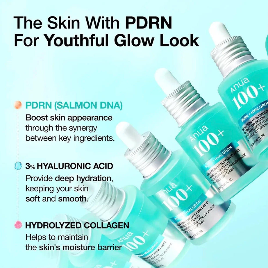 "Anua PDRN, Hyaluron Capsule, Serum, Korean skincare, anti-aging serum, hydrating, rejuvenating serum"