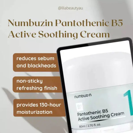 "Numbuzin B5 Cream, soothing cream, hydrating cream, pantothenic B5, calming cream, skincare for sensitive skin"
