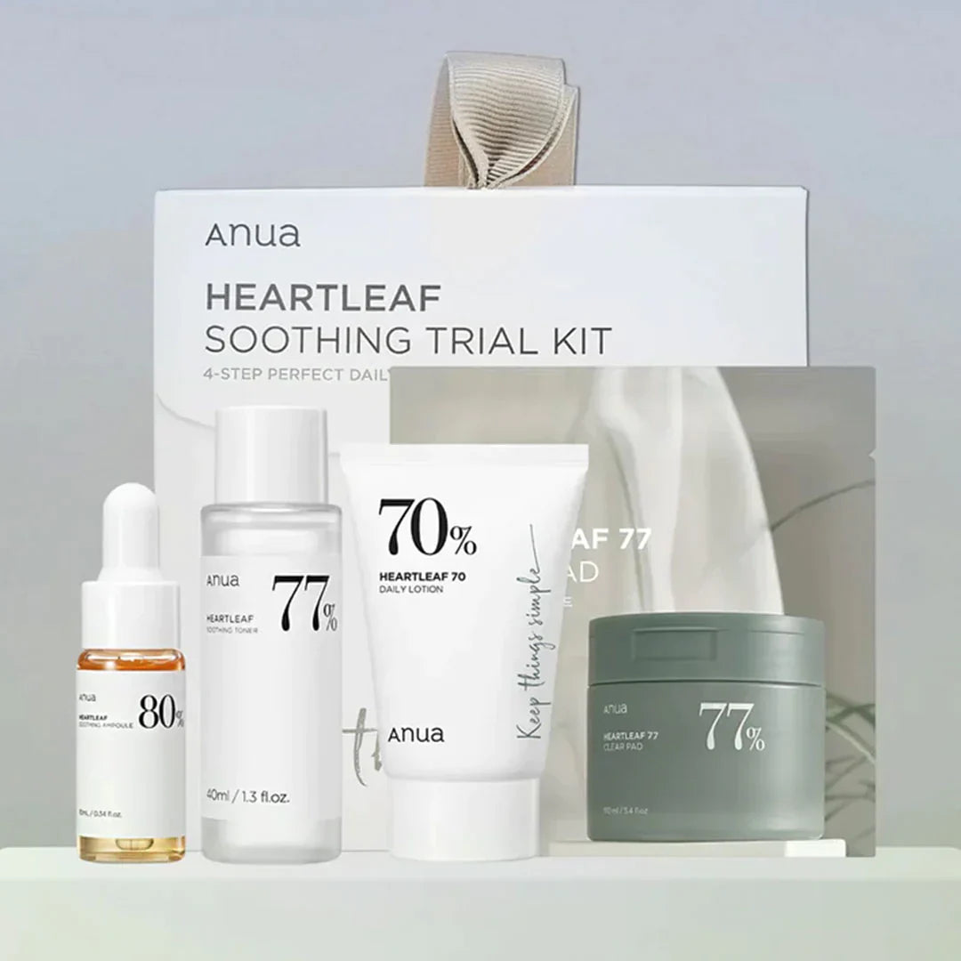 "Anua Heartleaf, Soothing Kit, Sensitive Skin, trial kit, Korean skincare, hydrating, skin soothing, skincare"