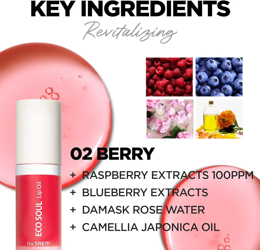 THESAEM Eco Soul Lip Oil for glossy, nourished lips