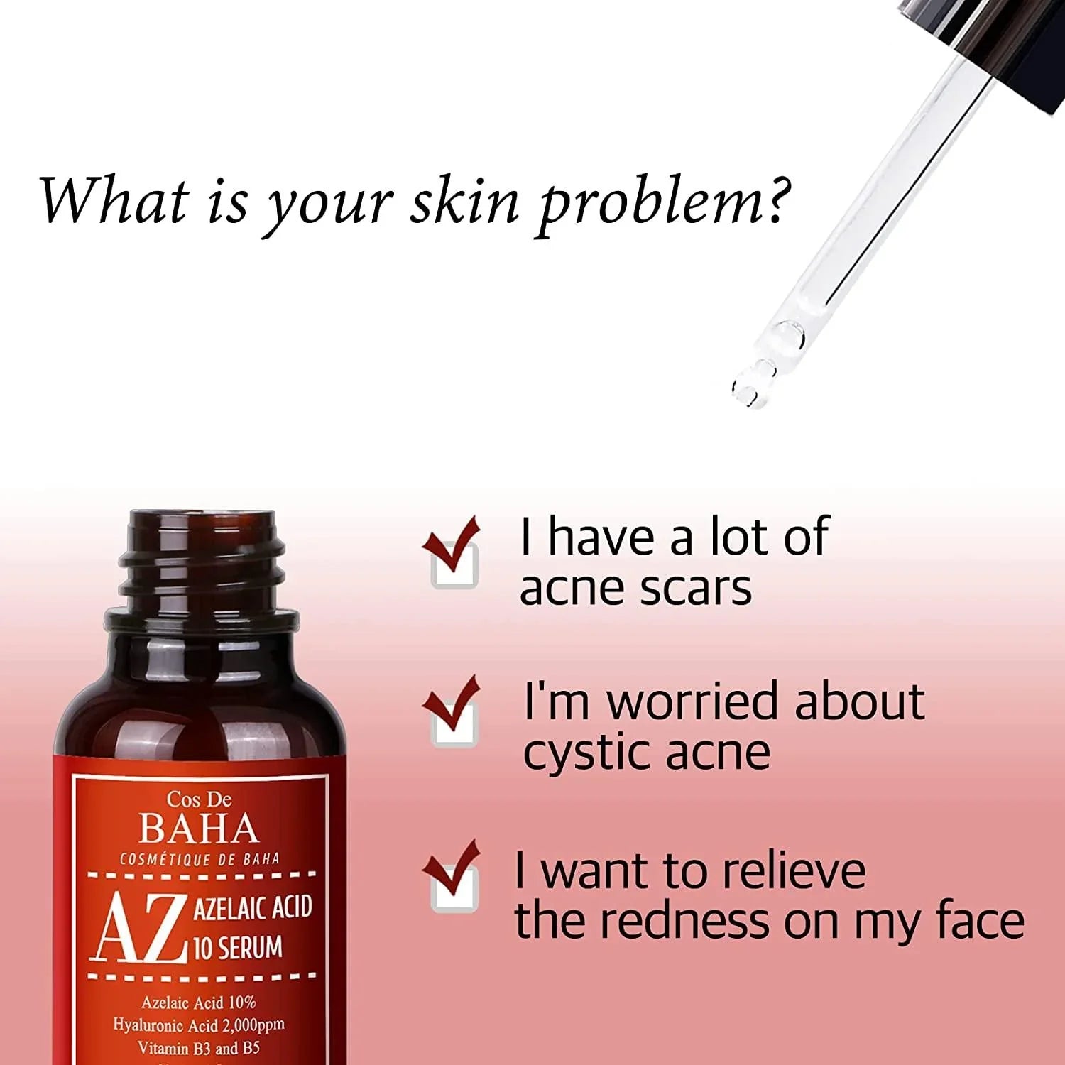 "Cos de Baha, Azelaic Acid, acne serum, skin brightening, skincare, dark spot treatment, Korean serum"