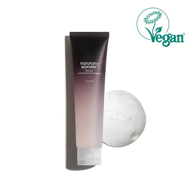 Haruharu Black Rice Triple AHA Gentle Cleansing Gel for exfoliation and clarity