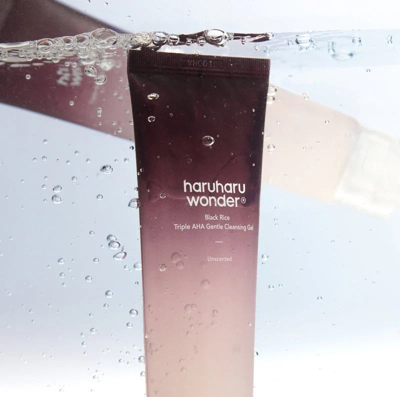 Haruharu Black Rice Triple AHA Gentle Cleansing Gel for exfoliation and clarity