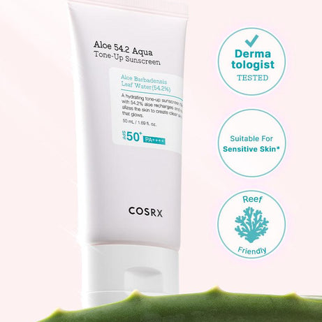Aloe 54.2 Aqua Tone-up Sunscreen SPF 50+ PA++++ bottle