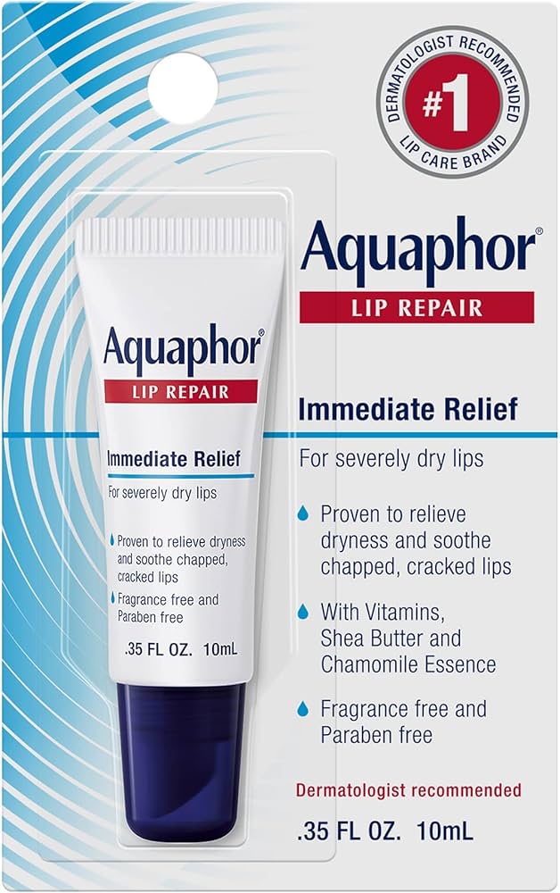 "Aquaphor Lip Repair, Lip Balm, Dry Lips Repair, moisturizing lip balm, cracked lips, lip care, healing lips"