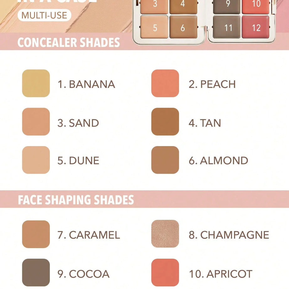 "Sheglam face palette, contouring palette, multifunctional palette, sculpting makeup, highlight and contour, makeup palette"