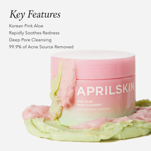 "AprilSkin Pink Aloe, Facial Cleanser, Exfoliating Cleanser, hydrating cleanser, Korean skincare, Aloe"