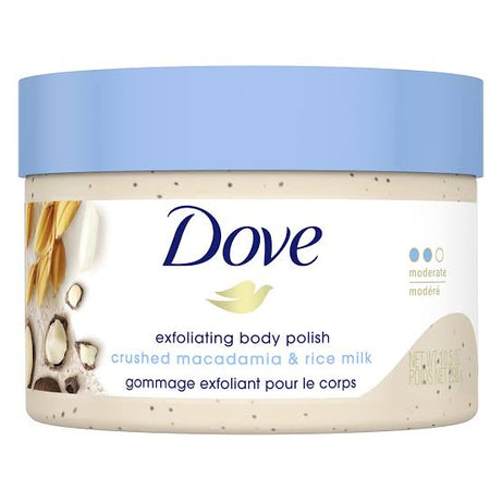 Dove Crushed Macadamia & Rice Milk Exfoliating Body Polish 298gm