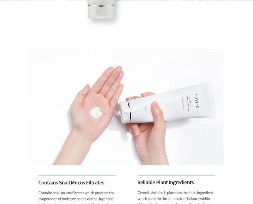 "Tirtir cleanser, Centella cleanser, sensitive skin cleanser, gentle foam cleanser, soothing cleanser, calming cleanser"