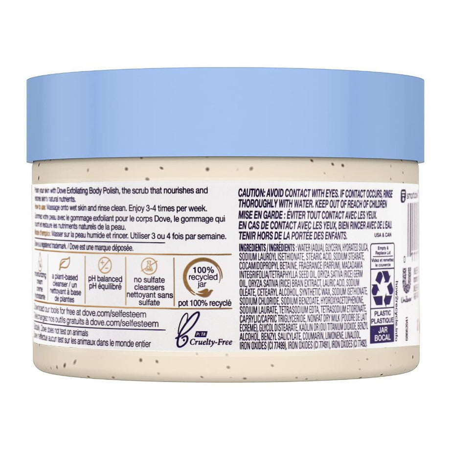 Dove Crushed Macadamia & Rice Milk Exfoliating Body Polish 298gm