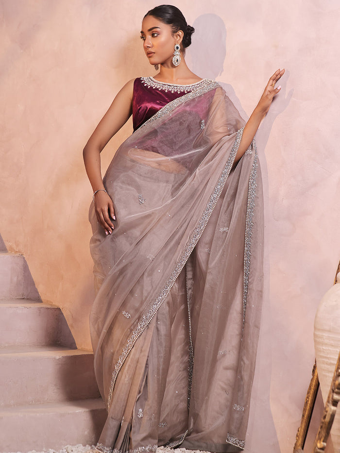 black saree party wear, com saree with jacket, indian saree