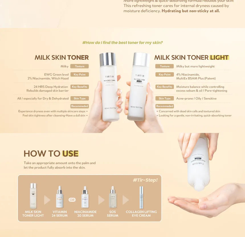 "Tirtir skin toner, moisturizing toner, soft skin, milk toner, hydrating toner, skincare toner"