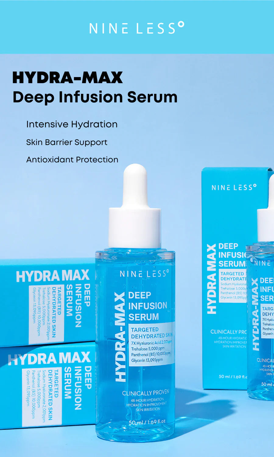 Nine Less Hydra Max Deep Infusion Serum for intense hydration