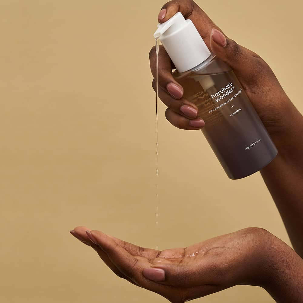 "Haruharu Cleansing Oil, moisture cleansing oil, deep cleansing oil, hydrating oil, black rice skincare, Korean cleanser"