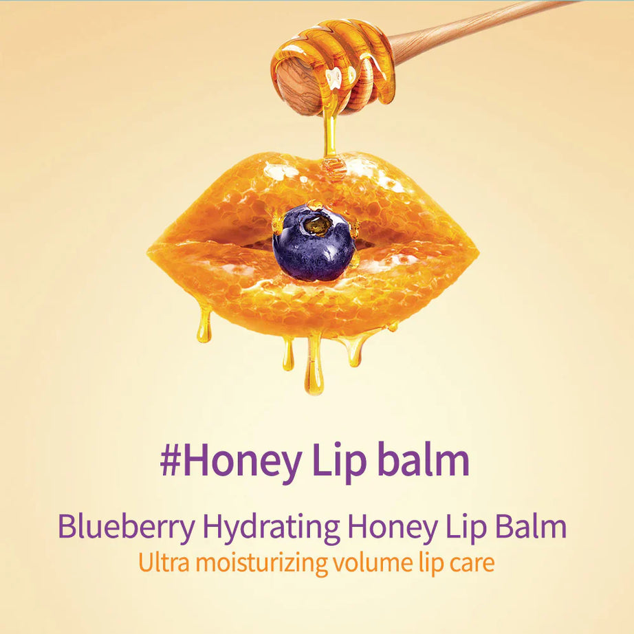 "Frudia Lip Balm, blueberry lip balm, honey lip balm, hydrating lip care, moisturizing lips, lip treatment, skincare"