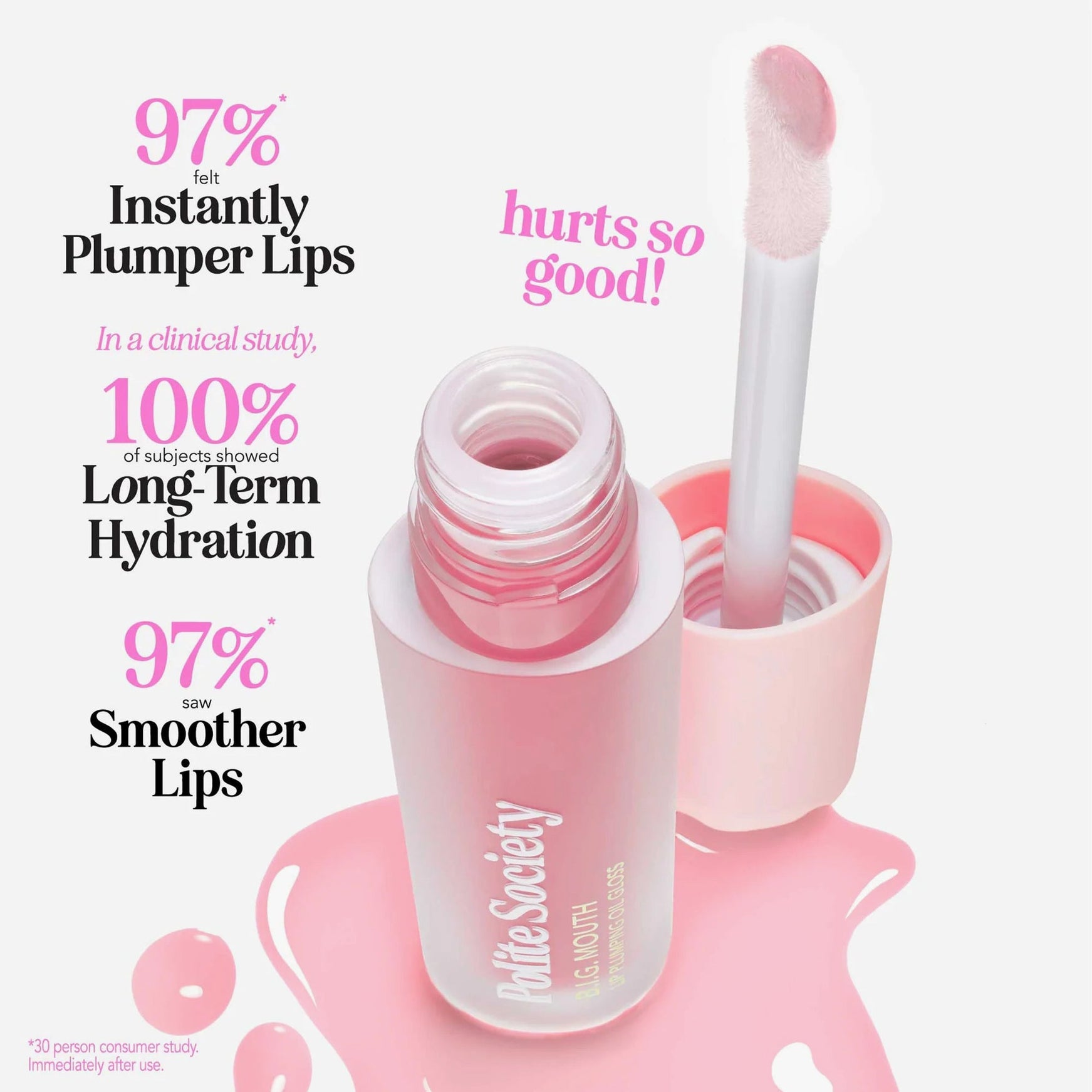 Polite Society B.I.G MOUTH Lip Plumping Oil Gloss for Fuller Lips