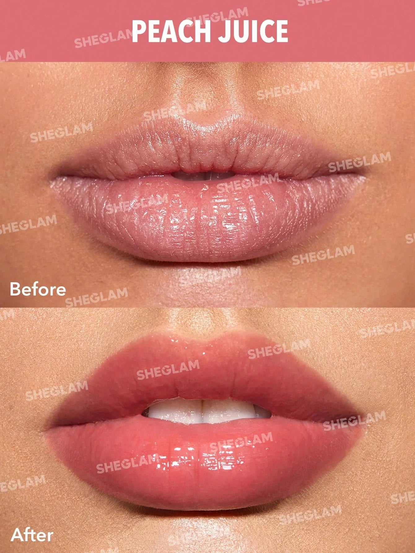 "Sheglam lip balm, peachy lip balm, tinted lip balm, hydrating lip balm, lip care, moisturizing lip product"
