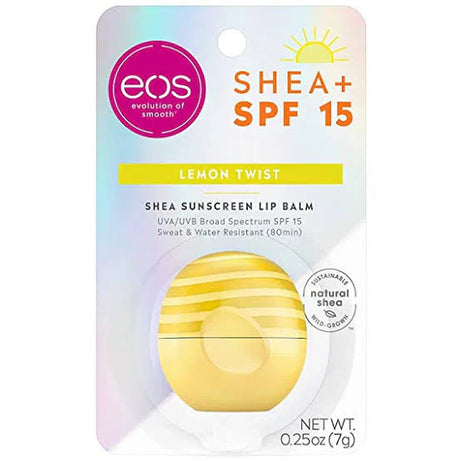 EOS Shea Lip Balm SPF 15 Lemon Twist for Daily Lip Protection