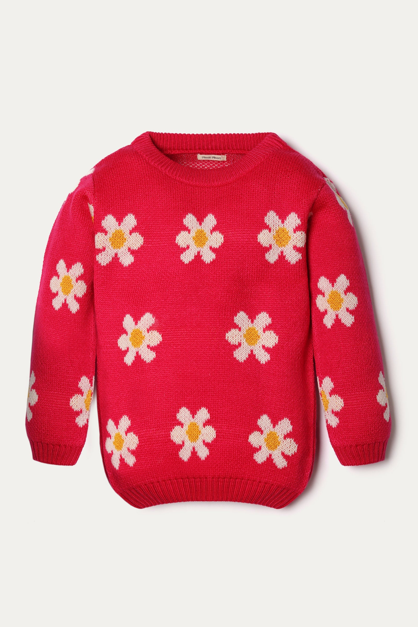 Fashion-Forward Girls Daisy Jacquard Sweater - Available Online Now!